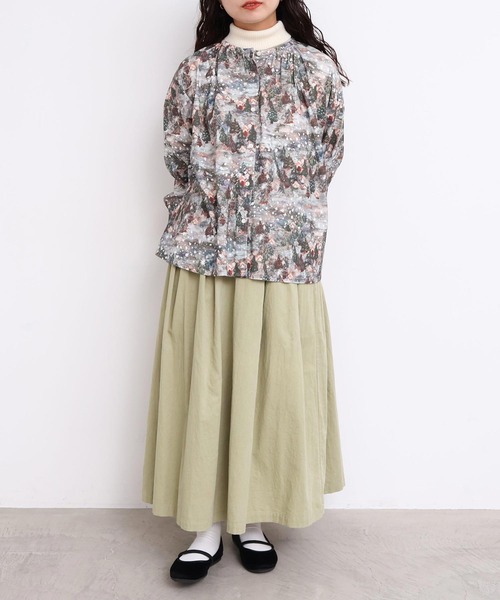 l'atelier du savon(アトリエドサボン)の「21Wシャツコール タックスカート(スカート・レディース・カーキ/ブルー/ブラック/オフホワイト・FREE)」の16枚目の写真