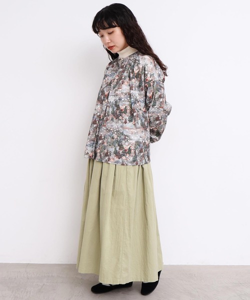 l'atelier du savon(アトリエドサボン)の「21Wシャツコール タックスカート(スカート・レディース・カーキ/ブルー/ブラック/オフホワイト・FREE)」の15枚目の写真