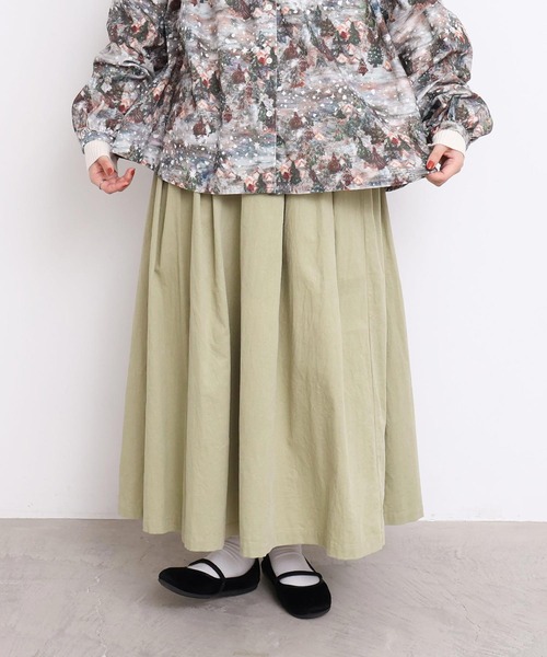 l'atelier du savon(アトリエドサボン)の「21Wシャツコール タックスカート(スカート・レディース・カーキ/ブルー/ブラック/オフホワイト・FREE)」の18枚目の写真