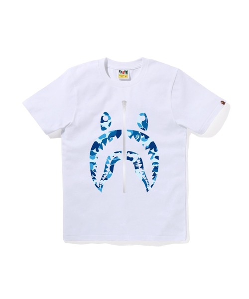 A BATHING APE(アベイシングエイプ)の「ABC CAMO SHARK TEE(Tシャツ/カットソー・レディース・ブラック×ピンク/ホワイト×ピンク/ホワイト×グリーン/ホワイト×ブルー/ブラック×グリーン/ブラック×ブルー・SMALL/X-SMALL/MEDIUM)」の3枚目の写真