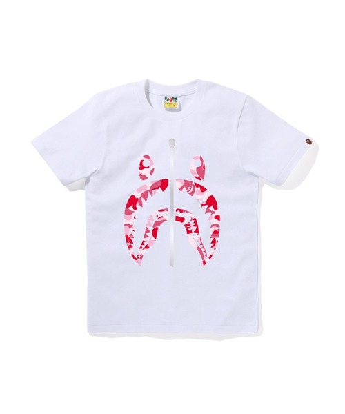 A BATHING APE(アベイシングエイプ)の「ABC CAMO SHARK TEE(Tシャツ/カットソー・レディース・ブラック×ピンク/ホワイト×ピンク/ホワイト×グリーン/ホワイト×ブルー/ブラック×グリーン/ブラック×ブルー・SMALL/X-SMALL/MEDIUM)」の4枚目の写真