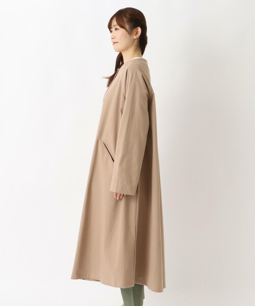 one'sterrace（ワンズテラス）の「ツイル バンドカラーコート（ノーカラーコート・レディース・ブラック系8/ブラウン系その他7・02）」の4枚目の写真