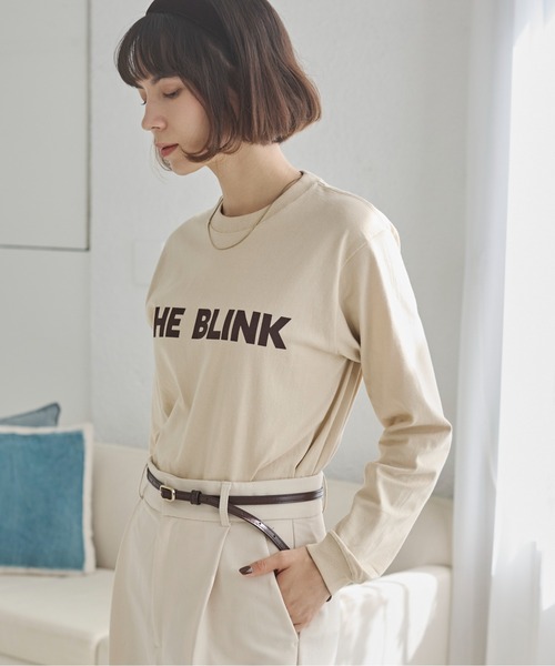 ANGIE(アンジー)の「フロッキープリントロゴロンT(Tシャツ/カットソー・レディース・ライトグレー系1/ホワイト×ブラック/ホワイト系1/ライトベージュ/グレー系1/スミクロ/ブルー系1・SMALL/MEDIUM/LARGE)」の20枚目の写真