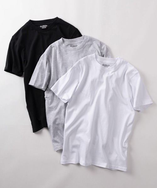 Goodwear(グッドウェア)の「【75】【Goodwear/グッドウェア】 ヘビーウェイト USAコットン 無地クルーネックTシャツ/レギュラーシルエット【1PパックTシャツ】(Tシャツ/カットソー・メンズ・ブラック/グレー/ホワイト・S/M/L/XL)」の1枚目の写真