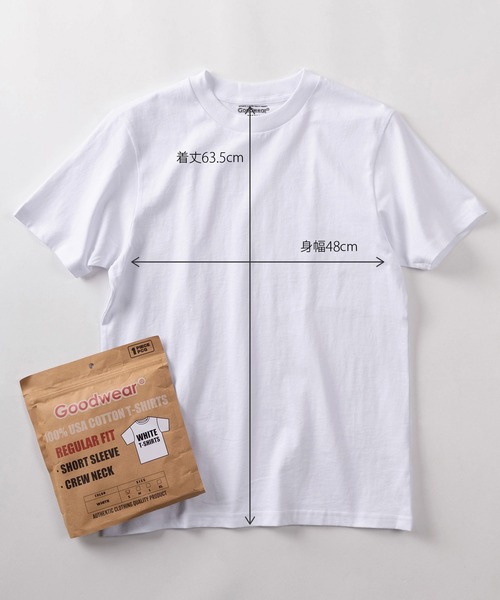 Goodwear(グッドウェア)の「【75】【Goodwear/グッドウェア】 ヘビーウェイト USAコットン 無地クルーネックTシャツ/レギュラーシルエット【1PパックTシャツ】(Tシャツ/カットソー・メンズ・ブラック/グレー/ホワイト・S/M/L/XL)」の12枚目の写真