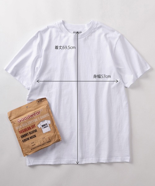 Goodwear(グッドウェア)の「【75】【Goodwear/グッドウェア】 ヘビーウェイト USAコットン 無地クルーネックTシャツ/レギュラーシルエット【1PパックTシャツ】(Tシャツ/カットソー・メンズ・ブラック/グレー/ホワイト・S/M/L/XL)」の15枚目の写真