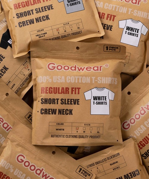 Goodwear(グッドウェア)の「【75】【Goodwear/グッドウェア】 ヘビーウェイト USAコットン 無地クルーネックTシャツ/レギュラーシルエット【1PパックTシャツ】(Tシャツ/カットソー・メンズ・ブラック/グレー/ホワイト・S/M/L/XL)」の10枚目の写真