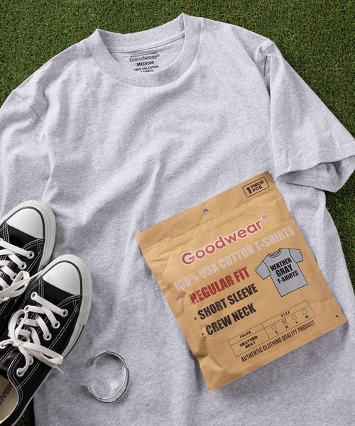 Goodwear(グッドウェア)の「【75】【Goodwear/グッドウェア】 ヘビーウェイト USAコットン 無地クルーネックTシャツ/レギュラーシルエット【1PパックTシャツ】(Tシャツ/カットソー・メンズ・ブラック/グレー/ホワイト・S/M/L/XL)」の20枚目の写真