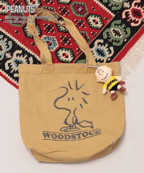 GLOBAL WORK（グローバルワーク）の「PEANUTS/プリントトート/593173（トートバッグ・レディース・ダークグレー/ネイビー/イエロー/グレー・FREE）」の4枚目の写真