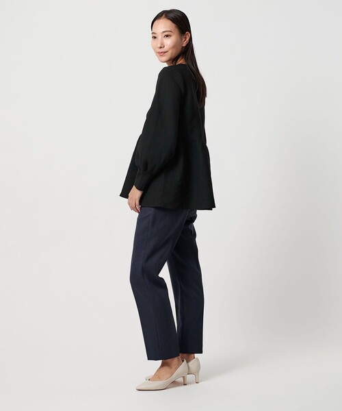 A DAY IN THE LIFE UNITED ARROWS（アデイインザライフユナイテッドアローズ）の「ペプラムニット ‐ウォッシャブル‐＜A DAY IN THE LIFE＞（ニット/セーター・レディース・ナチュラル/ブラック/ダークグレー・FREE）」の6枚目の写真