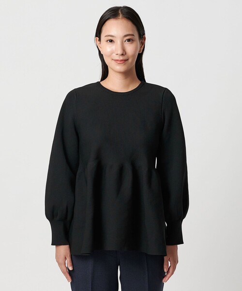 A DAY IN THE LIFE UNITED ARROWS（アデイインザライフユナイテッドアローズ）の「ペプラムニット ‐ウォッシャブル‐＜A DAY IN THE LIFE＞（ニット/セーター・レディース・ナチュラル/ブラック/ダークグレー・FREE）」の7枚目の写真