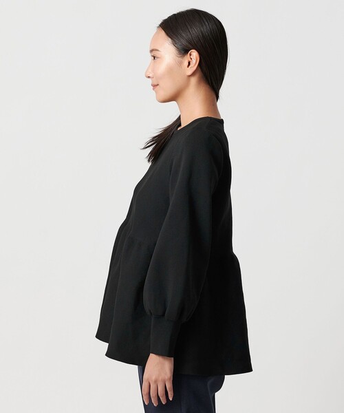 A DAY IN THE LIFE UNITED ARROWS（アデイインザライフユナイテッドアローズ）の「ペプラムニット ‐ウォッシャブル‐＜A DAY IN THE LIFE＞（ニット/セーター・レディース・ナチュラル/ブラック/ダークグレー・FREE）」の8枚目の写真