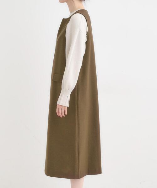 DRESKIP(ドレスキップ)の「【洗濯機可/S-LL】ウール調スキッパージャンスカ(ワンピース・レディース・ダークブラウン/グレー/ブラック・02/01/04/03)」の17枚目の写真