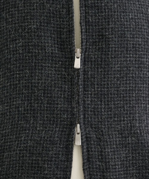 ATON（エイトン）の「【ATON / エイトン】ALPACA HOUND TOOTH HARRINGTON JACKET（ブルゾン・メンズ・ブラウン/グレー・4/6）」の9枚目の写真