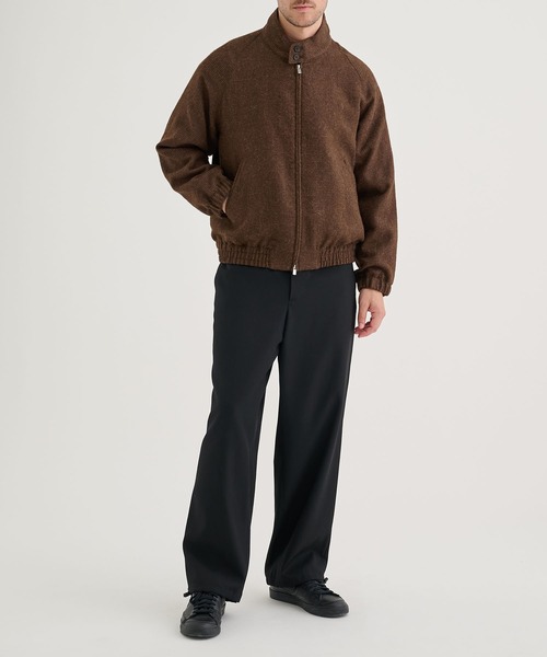 ATON / エイトン】ALPACA HOUND TOOTH HARRINGTON JACKET（ブルゾン