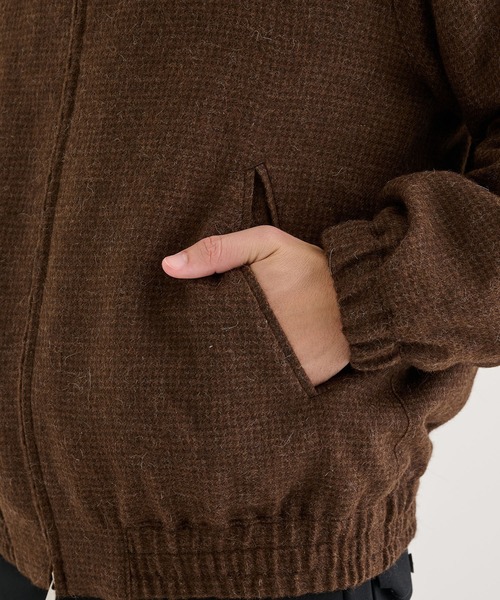ATON（エイトン）の「【ATON / エイトン】ALPACA HOUND TOOTH HARRINGTON JACKET（ブルゾン・メンズ・ブラウン/グレー・4/6）」の15枚目の写真