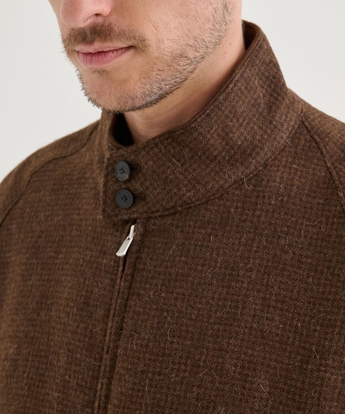 ATON（エイトン）の「【ATON / エイトン】ALPACA HOUND TOOTH HARRINGTON JACKET（ブルゾン・メンズ・ブラウン/グレー・4/6）」の16枚目の写真
