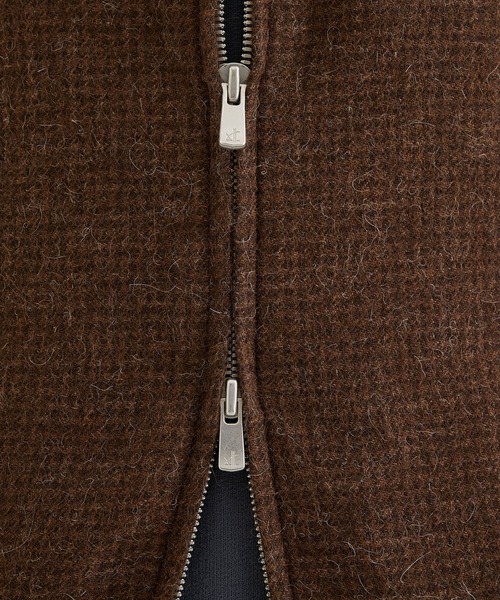 ATON（エイトン）の「【ATON / エイトン】ALPACA HOUND TOOTH HARRINGTON JACKET（ブルゾン・メンズ・ブラウン/グレー・4/6）」の17枚目の写真