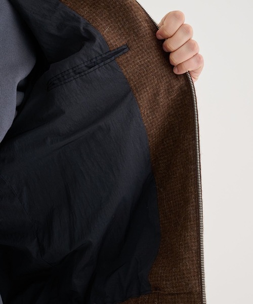 ATON（エイトン）の「【ATON / エイトン】ALPACA HOUND TOOTH HARRINGTON JACKET（ブルゾン・メンズ・ブラウン/グレー・4/6）」の19枚目の写真
