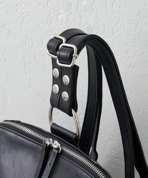 GALLARDAGALANTE（ガリャルダガランテ）の「【ZOZO店、札幌店限定】【2.718】撥水レザー2WAYリュック（バックパック/リュック・レディース・ブラック/ベージュ・FREE）」の14枚目の写真