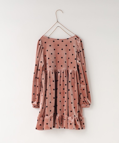 LOWRYS FARM（ローリーズファーム）の「ドットベロアワンピース　 603703（ワンピース・キッズ・ピンク/グレー/アイボリー・110cm/120cm/130cm/140cm/150cm）」の11枚目の写真