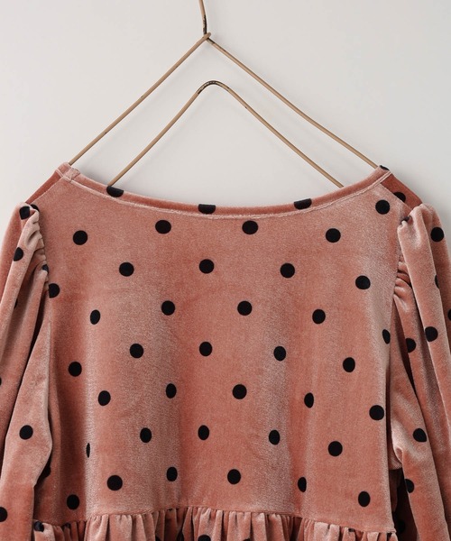 LOWRYS FARM（ローリーズファーム）の「ドットベロアワンピース　 603703（ワンピース・キッズ・ピンク/グレー/アイボリー・110cm/120cm/130cm/140cm/150cm）」の12枚目の写真