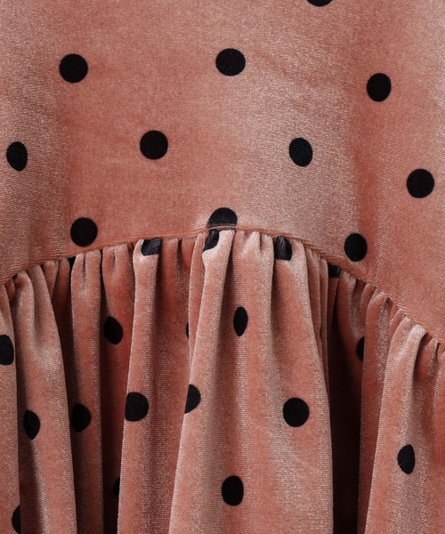 LOWRYS FARM（ローリーズファーム）の「ドットベロアワンピース　 603703（ワンピース・キッズ・ピンク/グレー/アイボリー・110cm/120cm/130cm/140cm/150cm）」の10枚目の写真