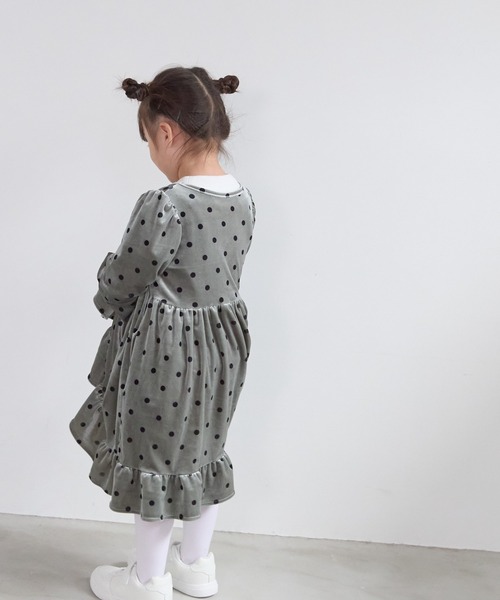 LOWRYS FARM（ローリーズファーム）の「ドットベロアワンピース　 603703（ワンピース・キッズ・ピンク/グレー/アイボリー・110cm/120cm/130cm/140cm/150cm）」の16枚目の写真