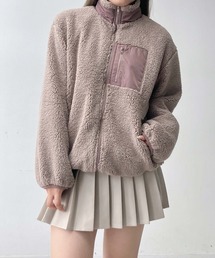 AS KNOW AS plus(アズノゥアズプラス)の♪ポケット付き スタンドカラー ボアブルゾン(ブルゾン)