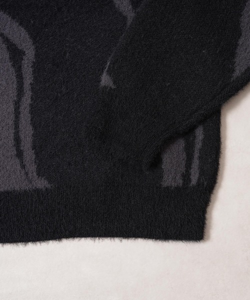 1111clothing(ワンフォークロージング)の「マーブル柄 ルーズ フェザーニット / Marble Pattern Loose Feather Knit(ニット/セーター・メンズ・ブラック系1/ブラック系3/ナチュラル/ブラック系2・M/L)」の18枚目の写真