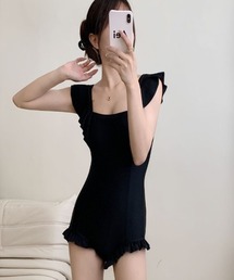 Ritzy（リッツィー）の「ブラックフリルワンピース  水着ビキニ（水着）」