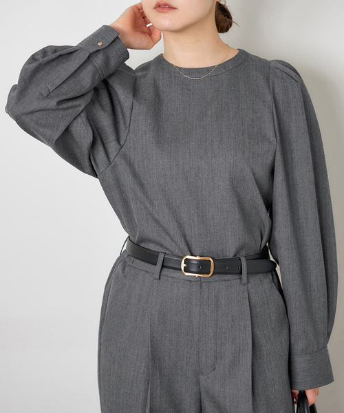 IENA（イエナ）の「パフスリーブブラウス（シャツ/ブラウス・レディース・ベージュ/ライトグレー・FREE）」の5枚目の写真