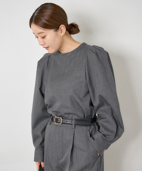 IENA（イエナ）の「パフスリーブブラウス（シャツ/ブラウス・レディース・ベージュ/ライトグレー・FREE）」の6枚目の写真