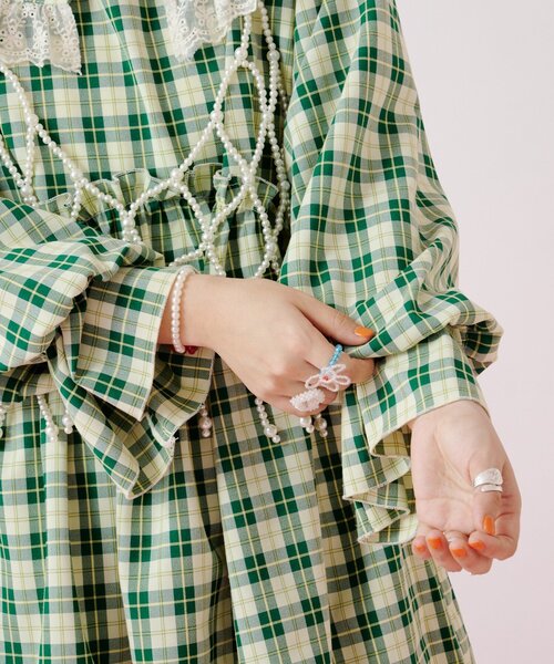 w closet（ダブルクローゼット）の「Am レース衿チュニックワンピース（チュニック・レディース・グリーン/ネイビー・FREE）」の9枚目の写真