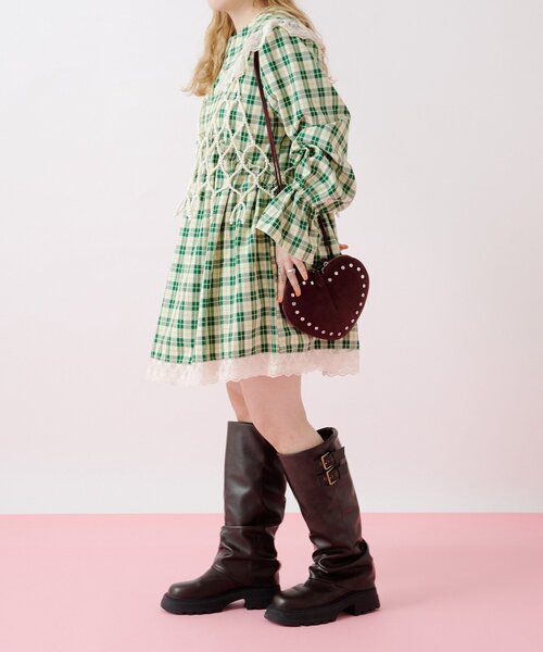 w closet（ダブルクローゼット）の「Am レース衿チュニックワンピース（チュニック・レディース・グリーン/ネイビー・FREE）」の10枚目の写真