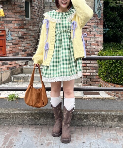 w closet（ダブルクローゼット）の「Am レース衿チュニックワンピース（チュニック・レディース・グリーン/ネイビー・FREE）」の16枚目の写真