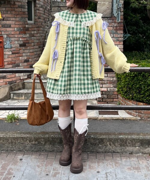 w closet（ダブルクローゼット）の「Am レース衿チュニックワンピース（チュニック・レディース・グリーン/ネイビー・FREE）」の17枚目の写真