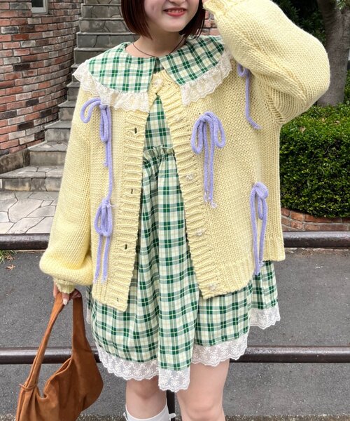 w closet（ダブルクローゼット）の「Am レース衿チュニックワンピース（チュニック・レディース・グリーン/ネイビー・FREE）」の18枚目の写真