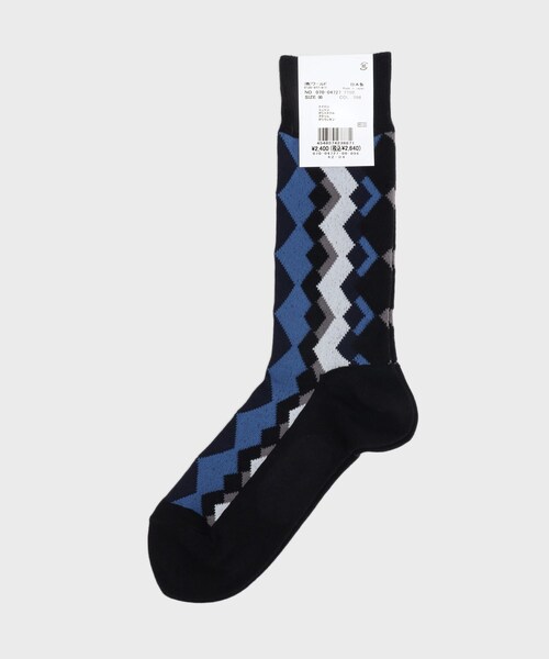 TAKEO KIKUCHI(タケオキクチ)の「◆変形アーガイルソックス(ソックス/靴下・メンズ・ボルドー/ターコイズブルー系/ダークオレンジ・00)」の5枚目の写真