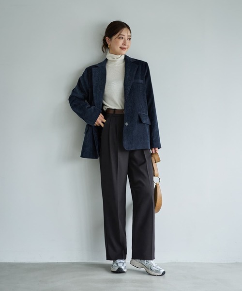 STYLE DELI(スタイルデリ)の「ベルベット調テーラードジャケット(テーラードジャケット・レディース・ブラック/ネイビー/ブラウン・FREE)」の22枚目の写真