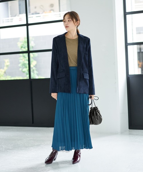 STYLE DELI(スタイルデリ)の「ベルベット調テーラードジャケット(テーラードジャケット・レディース・ブラック/ネイビー/ブラウン・FREE)」の21枚目の写真