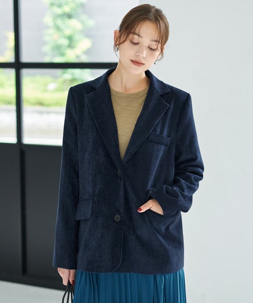 STYLE DELI(スタイルデリ)の「ベルベット調テーラードジャケット(テーラードジャケット・レディース・ブラック/ネイビー/ブラウン・FREE)」の20枚目の写真