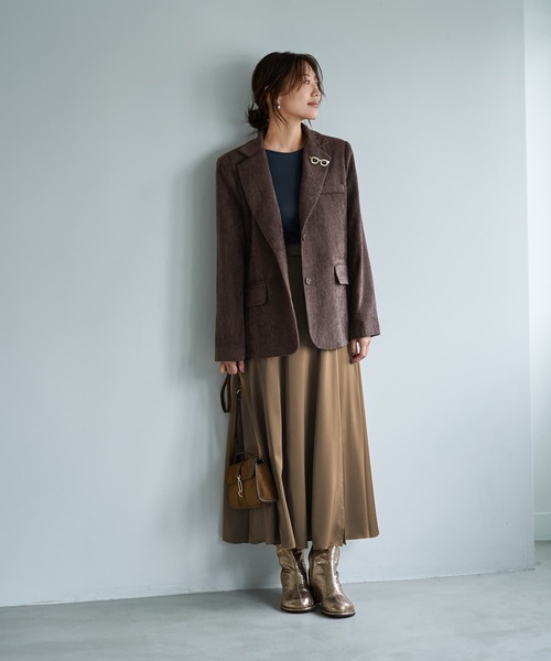 STYLE DELI(スタイルデリ)の「ベルベット調テーラードジャケット(テーラードジャケット・レディース・ブラック/ネイビー/ブラウン・FREE)」の13枚目の写真