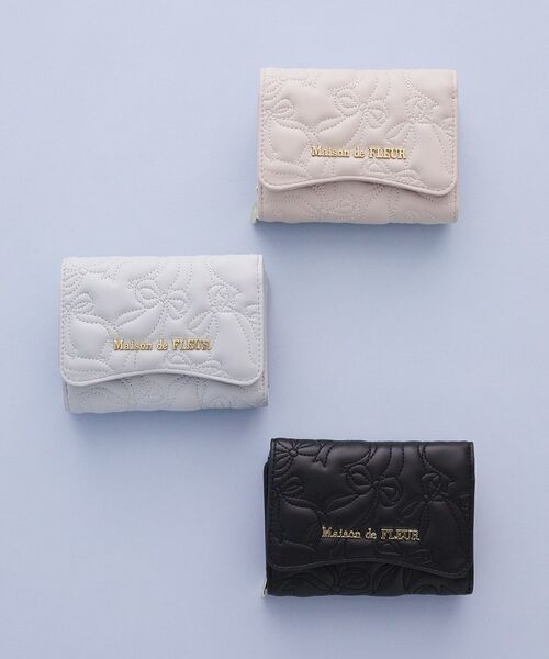 Maison de FLEUR(メゾンドフルール)の「リボンキルティングウォレット(財布・レディース・サックスブルー/ブラック/ピンク・FREE)」の22枚目の写真