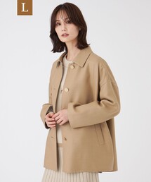 TRANS WORK（トランスワーク）の「【L】梳毛リバーコート（ステンカラーコート）」