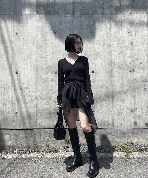 MUSINSA STANDARD WOMAN（ムシンサスタンダードウーマン）の「ウィメンズリブスリムカーディガン[ブラック]（カーディガン/ボレロ・レディース・その他・MEDIUM/LARGE/SMALL）」の7枚目の写真
