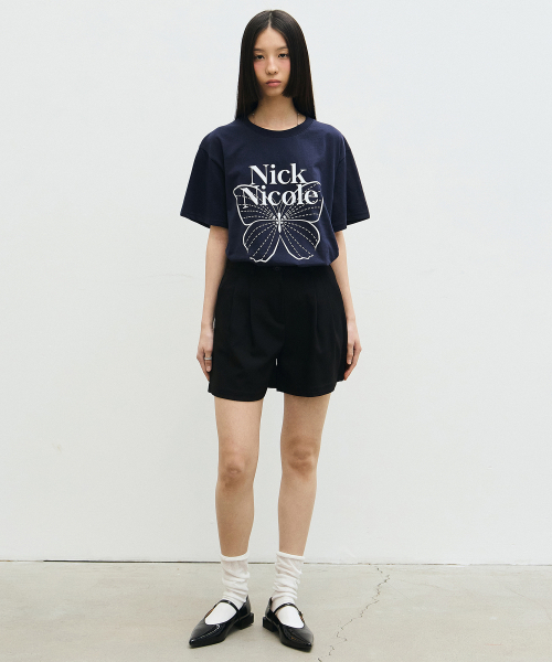 NICK&NICOLE(ニックアンドニコール)の「BIG BUTTERFLY SLEEVE TOP_NAVY WHITE(Tシャツ/カットソー・レディース・その他・FREE)」の4枚目の写真