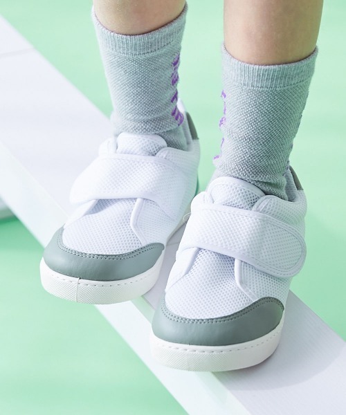 devirock(デビロック)の「メッシュ上履き(上靴)インソール2枚付き(スリッポン・キッズ・ピンク系/サックスブルー系/グリーン系/ラベンダー/ライトグレー・20.0cm/18.0cm/17.0cm/19.0cm/23.0cm/22.0cm/21.0cm)」の3枚目の写真