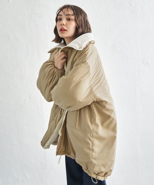 notch.(ノッチ)の「スタンドリバーシブルコート(その他アウター・レディース・ブラック/カーキ/ベージュ・M)」の2枚目の写真