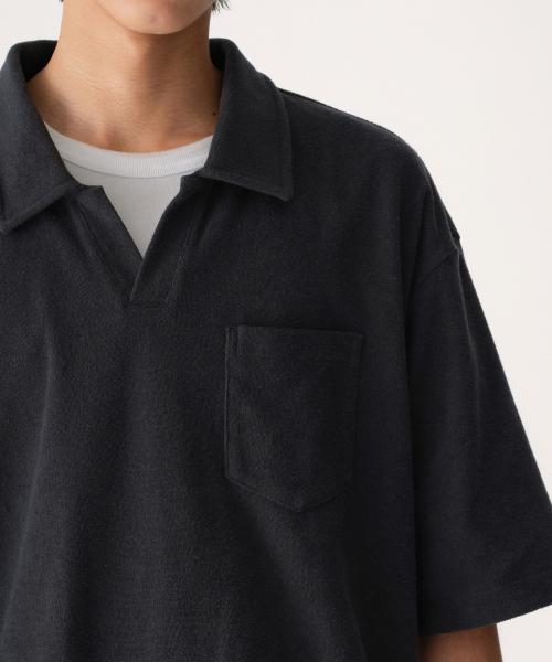 MUSINSA STANDARD（ムシンサスタンダード）の「テリークロススリットネックポロシャツ[ネイビー]（ポロシャツ・メンズ・その他・X-LARGE/SMALL/MEDIUM/LARGE/XX-LARGE/XXX-LARGE）」の5枚目の写真